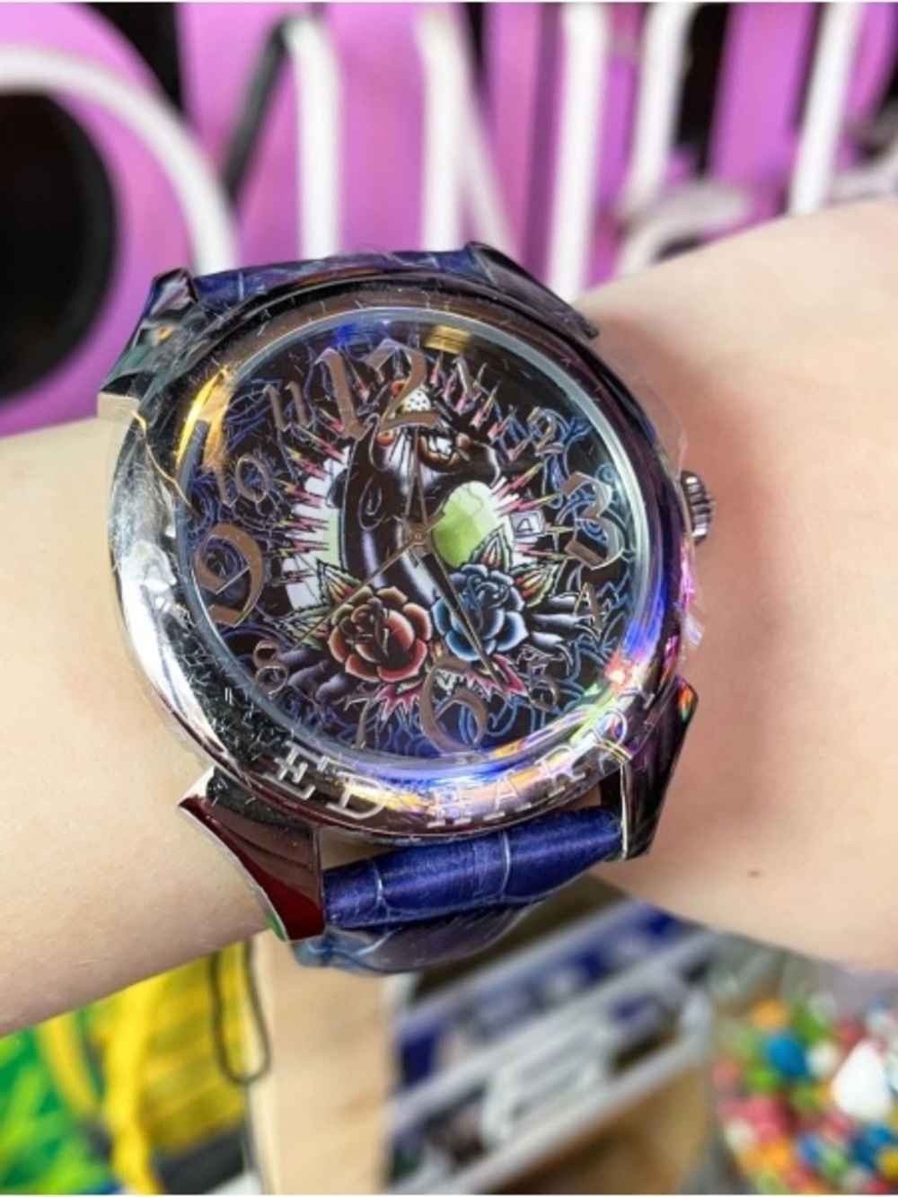NWT Ed Hardy Revolution Panther Watch | Rare Christian Audigier | Blue Leather